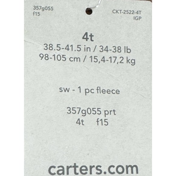 NWT, Carter One Piece Fleece Animal Print Girls Sz 4T w/Kitty Cat Feet - Picture 10 of 13